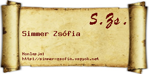 Simmer Zsófia névjegykártya