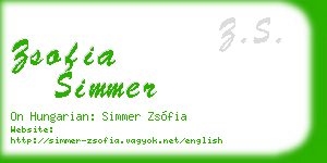 zsofia simmer business card