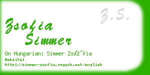 zsofia simmer business card